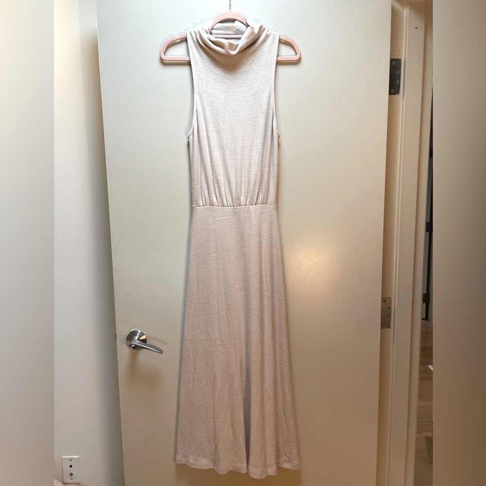 Cream maxi dress from Anthropologie